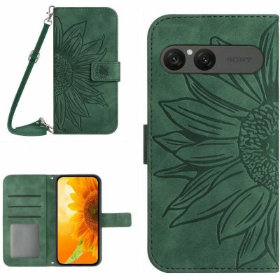 VSECHNONAMOBIL 143149 ART SUNFLOWER Peněženkový obal se šňůrkou pro Sony Xperia 10 VII zelený – Zboží Živě