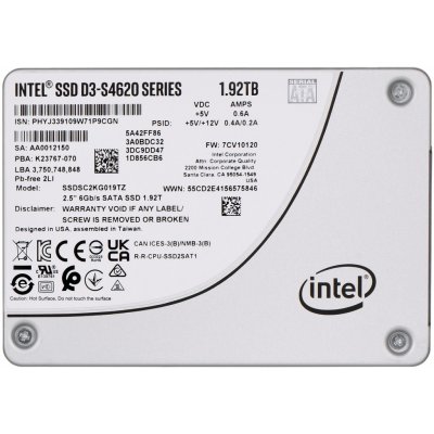 Intel D3-S4620 1,92TB, SSDSC2KG019TZ01 – Zbozi.Blesk.cz