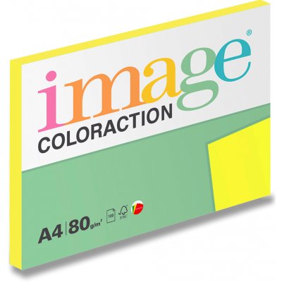 Image Coloraction barevný papír A4 80 g 100 listů reflexní žlutý – Zboží Dáma