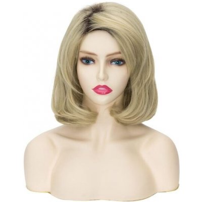 Morticia Kurze Blond tmavě odrostený bob Pelucas Reality Syntetická Halloween Cosplay Dámská paruka – Zboží Mobilmania