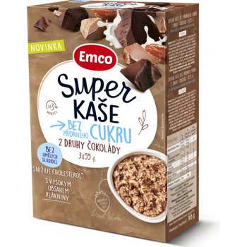 Emco Super kaše 2 druhy čokolády 3 x 55 g