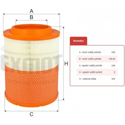 Filtr vzduchu wpo-425 iveco e.cargo tector 75e14 0115841_A – Hledejceny.cz