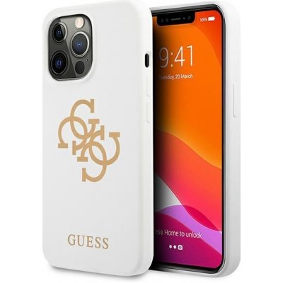 Guess hard silikonové iPhone 13 / 13 Pro white Silicone 4G Logo