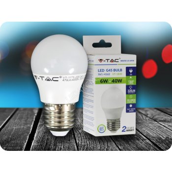 V-tac E27 LED žárovka 6W G45 Teplá bílá