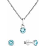 Evolution Group sada šperků s krystaly Swarovski náušnice řetízek a přívěsek modré 39177.3 lt. turquoise – Sleviste.cz
