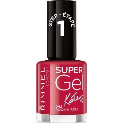 Rimmel London Super Gel By Kate Lak na nehty barevný gelový lak 042 Rock n Roll 12 ml – Zboží Mobilmania