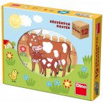 Dino Kostky kubus Domácí zvířátka 12 ks – Zboží Dáma