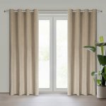 EUROFIRANY ZATEMŇOVACÍ ZÁVĚS NA KROUŽCÍCH ARIADNA 140X250 CM BÉŽOVÁ – Hledejceny.cz