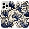Pouzdro a kryt na mobilní telefon Apple Mobiwear - Apple iPhone 15 Pro - VA41S Béžové květy na modré