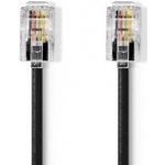 Nedis TCGP90100BK20 telefonní propojovací zástrčka RJ10 zástrčka - zástrčka RJ10, kroucený, 2m, černý – Zbozi.Blesk.cz