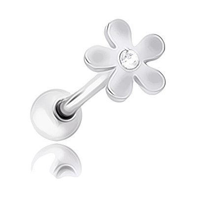 Šperky Eshop piercing do jazyka z chirurgické oceli květ se zirkonem AC5.15 – Hledejceny.cz