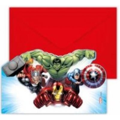 Pozvánky s obálkami AVENGERS - 6 ks - SMART – Zboží Mobilmania