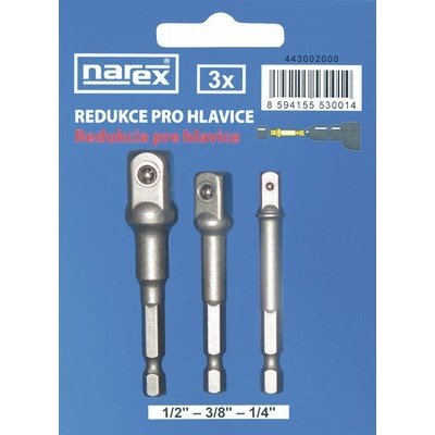 Narex Professional Sada adaptérů z upnutí HEX šestihran 1/4" na ořechy 1/2", 3/8", 1/4" 443002000 – Hledejceny.cz