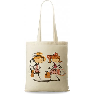 Kabelka shopper bag eko bavlněná taška s potiskem na nákupy béžová child – Zboží Mobilmania