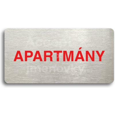 ACCEPT Piktogram APARTMÁNY - stříbrná tabulka - barevný tisk bez rámečku – Hledejceny.cz