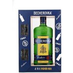 Becherovka 38% 0,7 l (dárkové balení 2 sklenice) – Zboží Mobilmania