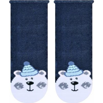 STEVEN ponožky pro děti zimní motiv art.138 ks127 Tmavě modré