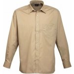 Premier Workwear pánská popelínová košile s dlouhým rukávem 14H PW200 zelená khaki – Zboží Dáma