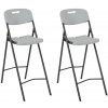 Zahradní židle a křeslo 44561 vidaXL Skládací barové židle 2 ks HDPE a ocel bílé