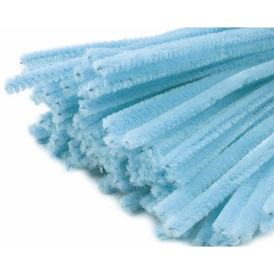 Chlupatý modelovací drát 160281/21, jednobarevná modrá pomněnková, průměr 6mm, délka 30cm, (1 balení, 20 kusů) – Sleviste.cz