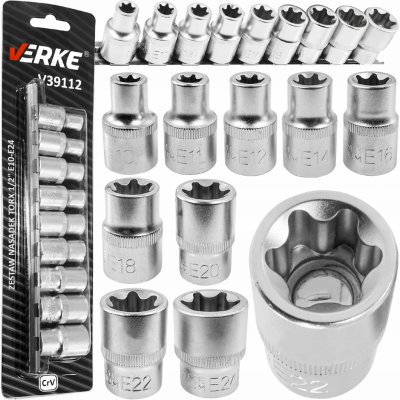Verke Sada gola Torx 1/2" E10-E24 9 ks V39112 – Sleviste.cz