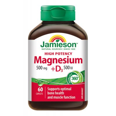 Jamieson Hořčík 500 mg s vitaminem D 500 IU 60 tablet – Zboží Mobilmania