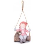 MagicHome Postavička Vánoce Holčička na houpačce s ježkem závěsná keramika 31,5x28x36 cm ST8090943 – Hledejceny.cz