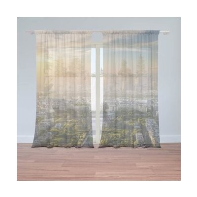 Sablio Záclony Paříž Eifellova věž Skyline: 2ks 150x250cm – Hledejceny.cz