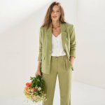 Jednobarevný blejzr s příměsí lnu zelená – Zboží Mobilmania