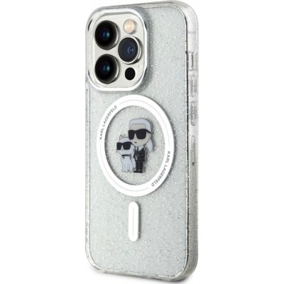 Karl Lagerfeld IML Glitter Karl and Choupette MagSafe iPhone 15 Pro čiré – Zboží Mobilmania