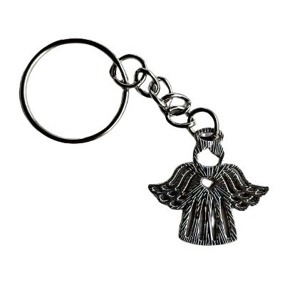 Přívěsek na klíče DCH Kovový malý andělíček Stříbro – Zboží Mobilmania