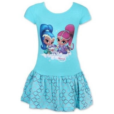 Setino Dívčí šaty TŘPYTKA A SVĚTLA krátký rukáv modré Modrá – Zboží Dáma