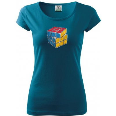 Rubikova kostka kreslená pure dámské triko petrolejová