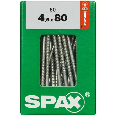 Spax Wirox Univerzální vrut T-Star plus, ø 4,5 × 80 mm, TX20, zápustná hlava, 50 ks 4191010450807 – Hledejceny.cz
