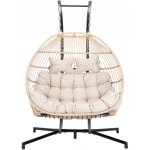 HOME DELUXE Závěsné křeslo LOMA 2-místný béžová – Sleviste.cz