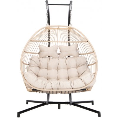 HOME DELUXE Závěsné křeslo LOMA 2-místný béžová – Sleviste.cz