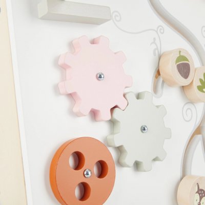 Bieco dřevěné dětské chodítko s aktivitami lesní zvířátka – Sleviste.cz