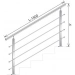 UMAKOV Nerezové zábradlí pro schody, VS AISI304, 40x40x2/ AJP-ZVS90-1500