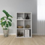 Greatstore Knihovna bílá vysoký lesk 66x30x97,8 cm dřevotříska – Zboží Dáma