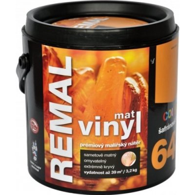 Barvy A Laky Hostivař Remal Vinyl Color mat, prémiová malířská barva, omyvatelná, 640 šafránově žlutá, 3,2 kg