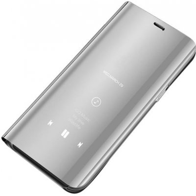 Pouzdro Beweare Clear View Samsung Galaxy A40 - stříbrné