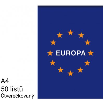 Oxford blok lepený A4 černý čtverečkovaný 50 listů – Zboží Živě
