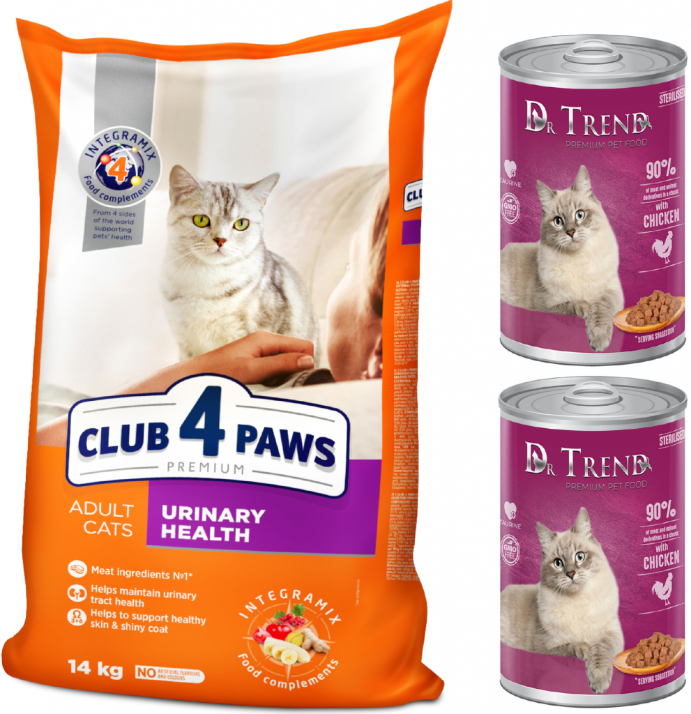 Club 4 Paws PODPORA ZDRAVÍ MOČOVÉHO SYSTÉMU Suché 14 kg
