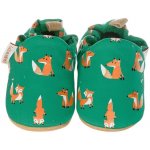 Lait et Miel bavlněné capáčky s koženou podrážkou s liškami – Zboží Dáma