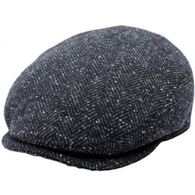 Fiebig Headwear since 1903 Tvídová bekovka s ušními klapkami tmavě modrá rybí kost – Hledejceny.cz