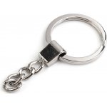 Prima-obchod Kroužek na klíče Ø30 mm s řetízkem, plochý, barva 1 nikl 5 ks – Zbozi.Blesk.cz