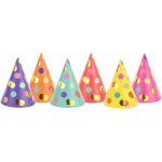PartyDeco Párty čepičky barevné s puntíky 6ks 16cm – Sleviste.cz
