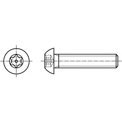 PROFISTYL ISO 7380 INBUS (IMBUS) šroub půlkulatá hlava TORX SECURITY BUTTON nerez A2 Varianta: ISO 7380-1 imbus šroub půlkulatá hlava PIN TORX nerez A2 M6x30 – Sleviste.cz