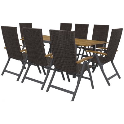 LIVARNO home Sada hliníkového zahradního nábytku s rozkládacím stolem a křesly Valencia, 9dílná, hnědá – Hledejceny.cz