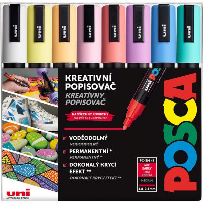 Posca Univerzální sada akrylátových popisovačů 1,8 - 2,5 mm Mix pastelových barev 8 kusů PC-5M – Zboží Mobilmania